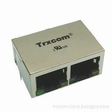 RJ45 Female Connector/Transformers with 100/1000M Single-port Tab-up, Compliant with RoHS Directive